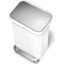 Rektangulær pedalbøtte med lomme til vesker 45 l hvit white 45l