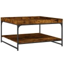 vidaXL Salongbord røkt eik 80x80x45 cm konstruert tre og jern
