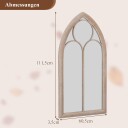Veggspeil i gårdsstil med bue – grå metallramme 111,5 x 60,5 cm