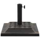 vidaXL Parasollfot polyresin firkantet 12 kg bronse