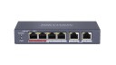 Hikvision Value Series Ds-3E0106p-E/M - Switch - Ikke-Styrt - 4 X 10/100 (Poe+) + 2 X 10/100 (Opplink) - Stasjonær - Poe+ (35 W) - Dc-Strøm