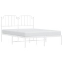 vidaXL Sengeramme i metall med hodegavl hvit 140x190 cm 8721012212459