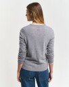 Gant Ekstra fin lammeull genser med V-hals GREY MELANGE S