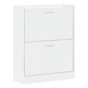 vidaXL Skoskap h?yglans hvit 63x24x81 cm konstruert tre