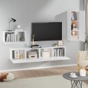 vidaXL TV-skapsett 4 deler hvit konstruert tre