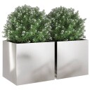 Plantekasser 2 stk sølv 49x47x46 cm rustfritt stål