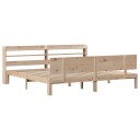  Sengeramme med hodegavl 200x200 cm heltre furu 3306835