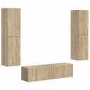  TV benksett 6 pcs Sonoma eik Konstruert tre