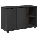 vidaXL Rullende skap med hjul Grå 100 x 39 x 65,5 cm Massiv furu