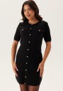 Bubbleroom Knitted Gold Button Dress