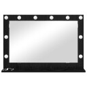  Sminkespeil med LED lamper Svart Eik 80x55x18 cm