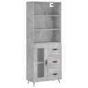 vidaXL Highboard betong grå 69,5x34x180 cm konstruert tre 8720845928483