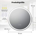 70 cm rundt LED baderomsspeil – justerbar lysstyrke