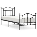 vidaXL Sengeramme i metall med hode- og fotgavl svart 90x190 cm