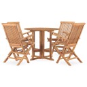  Utendørs spisestue sammenleggbar 5 deler heltre teak 3059978