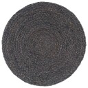 vidaXL Bordmatter 4 stk ren mørk grå 38 cm rund jute