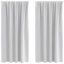  Gardiner med gardiner 2 pcs Lysegrå 175x140cm Polyester