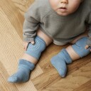 Gobabygo Sky Blue Crawling Knebeskyttere Økologisk Frotté Bomull