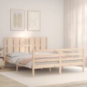 vidaXL Sengeramme med hodegavl 5FT King Size heltre