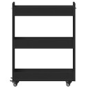  Sidebord med hjul svart 60x22x79 cm konstruert tre 8721012493186
