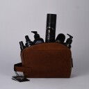Beard Monkey Toiletry Bag Leather Brandy