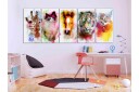 Bilde Watercolour Animals 5 Parts Narrow 225x90 Artgeist sp. z o. o.