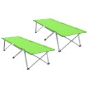 Sammenleggbar camping seng 2 pcs grønn 194 x 62,5 x 42,5 cm