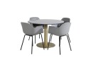 Venture Home Estelle Matgruppe 106 cm Rund med 4 Comfort stoler Sort/Guld