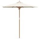  Hageparasol Kremhvit 217x230 cm Bambus