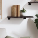 vidaXL Vegghylle m?rkegr? 40x30x2 cm behandlet heltre eik
