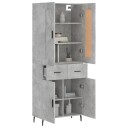 vidaXL Highboard betong grå 69,5x34x180 cm konstruert tre 8720845493158
