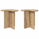 vidaXL Sidetabell 2 pcs Artisan eik Ø 39 x 38 cm Konstruert tre