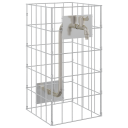 vidaXL Gabion-søyle sølv 25 x 25 x 50 cm Rustfritt Stål