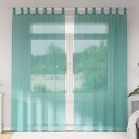  Voile gardiner med stanglommer 2 stk turkis 8721158552549