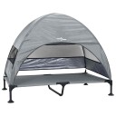 Vidaxl Hevet Hundeseng 127 X 81 X 108 cm Stoff Og Stål Lysegrå