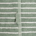 Stripet håndkle - 100% bomull - Håndkle 50x100 cm - Grønn/off white