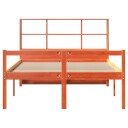  Seng med bokhylle uten madrass voksbrun 120x200 cm heltre 8721158608208