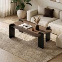 Coffee Table Nordure Valnöt Svart trä -