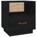 vidaXL Nattbord svart 40x34x45 heltre furu