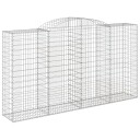 vidaXL Gabionkurver buede 12 stk 300x50x160/180 cm galvanisert jern