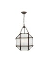 Morris Lantern Antique Zinc/Frosted Glass S