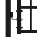  Gjerdeport med spydtopp svart 406x150 cm pulverlakkert stål