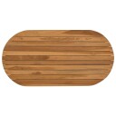 vidaXL Bordplate 90 x 45 x 3,5 cm Oval Massivt Teaktre Naturlig