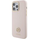 Guess Hardcase Silikonetui for iPhone 15 Pro Max 6,7" Rosa med Strass