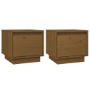 vidaXL Nattbord 2 stk honningbrun 35x34x32 cm heltre furu