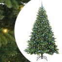  Kunstig juletre med 300 LED med stativ grønn 210 cm PE og PVC