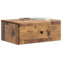  Vegghengt Nattbord 2 pcs Gammelt tre 49 x 34,5 x 20 cm