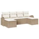 vidaXL Hagesofa Set 6 stk. Beige [Syntetisk]: Poly Rattan