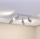 HELam Taklampe Tune II hvit/krom metall 4-lys firkantet