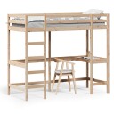 vidaXL Køyeseng med skrivebord 75x190 cm heltre furu 8721012429864